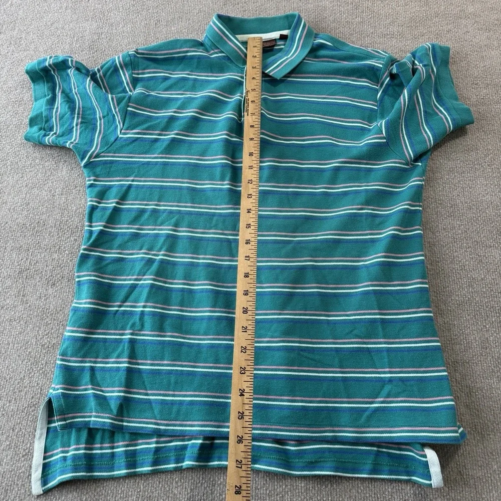 Vintage 90's Chaps Ralph Lauren Teal Stripped Men's Polo Size‎ XL